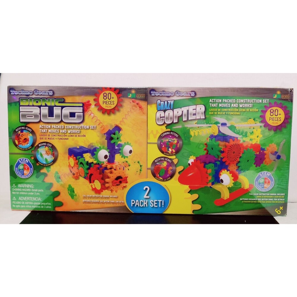 2-pack Techno Gears Bionic Bug/Crazy Copter Action Building Set NEW